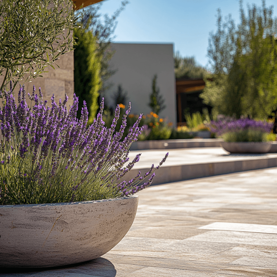 Lawenda w nowoczesnej donicy