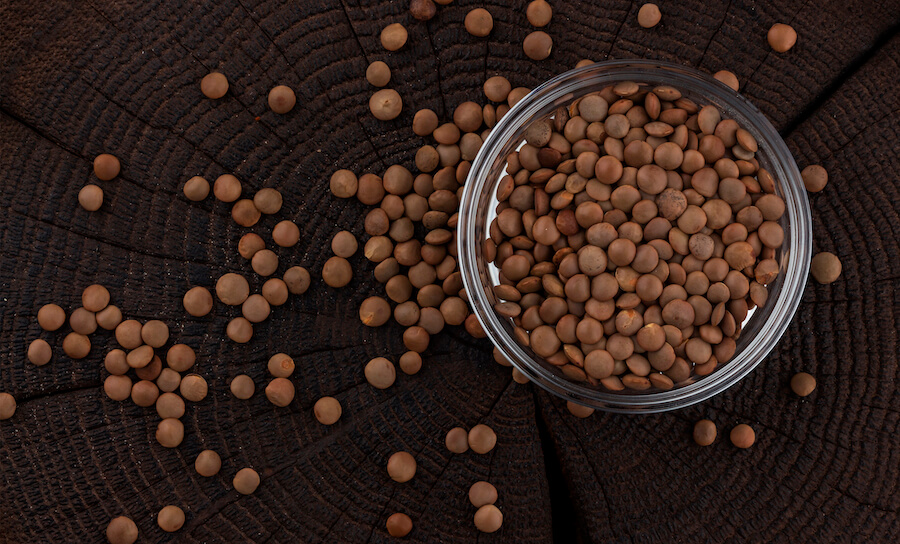 Soczewica w naczyniu