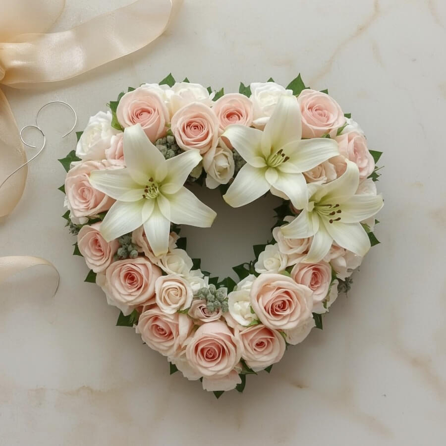 Kompozycja lilii i róż