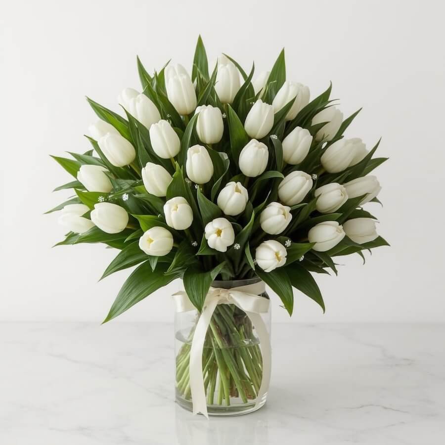 Kompozycja gerber z asparagusem