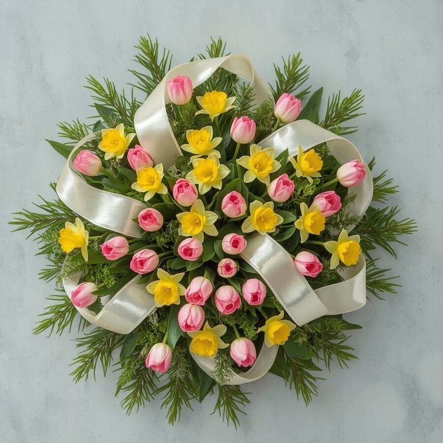 Kompozycja tulipanów i narcyzów