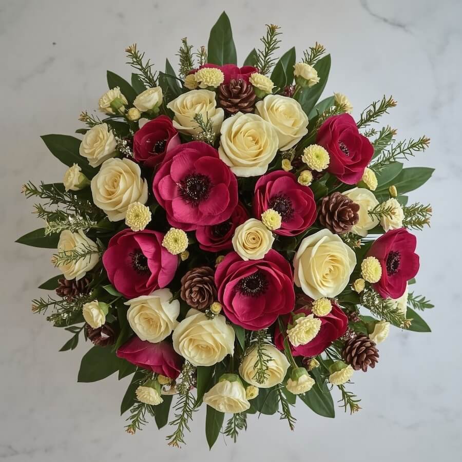 Kompozycja zawilca i jaskier