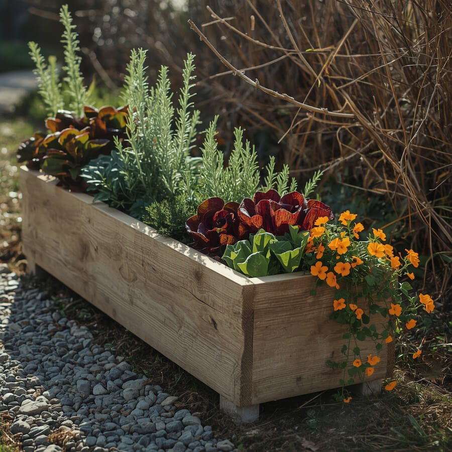 Podniesione grządki z drewna