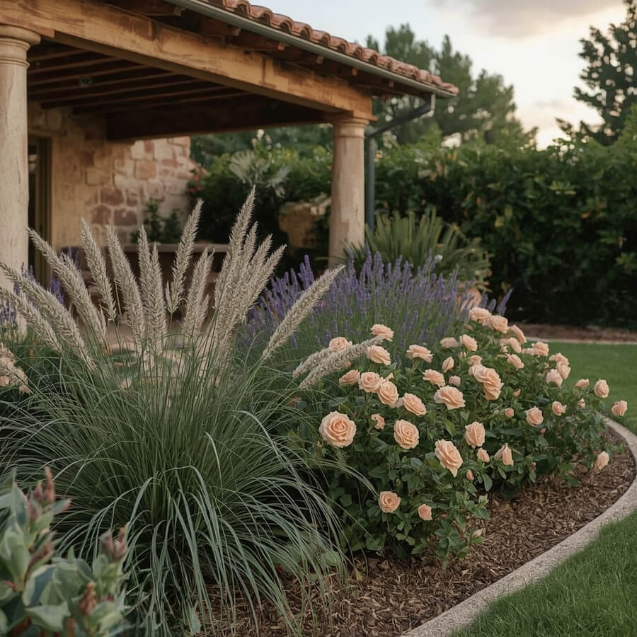 Śródziemnomorska rabata srebro–fiolet–morela