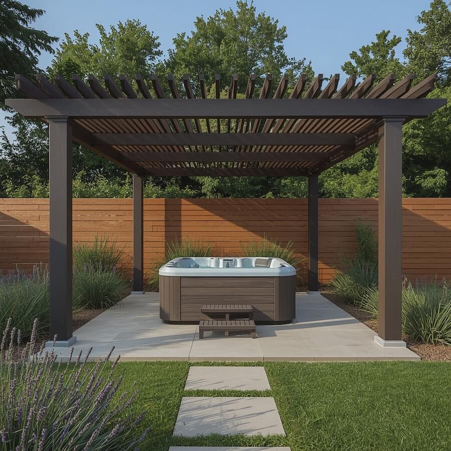 Pod pergolą lamelową