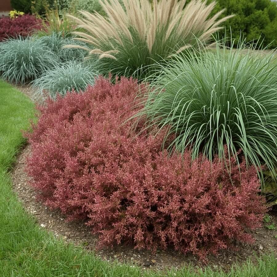 Wrzosowisko z kępkami kostrzewy i wrzosów