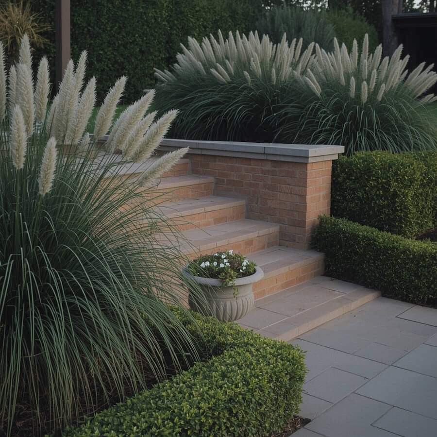 Trawa pampasowa przy wejściu