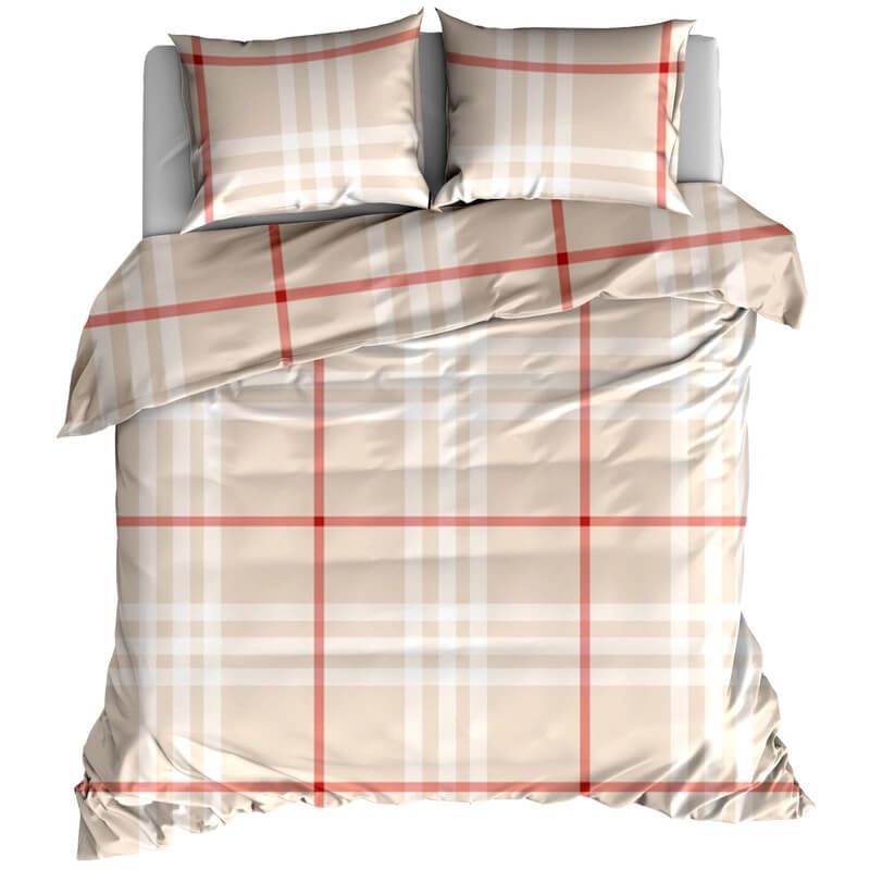Pościel flanelowa Krata beż 160x200