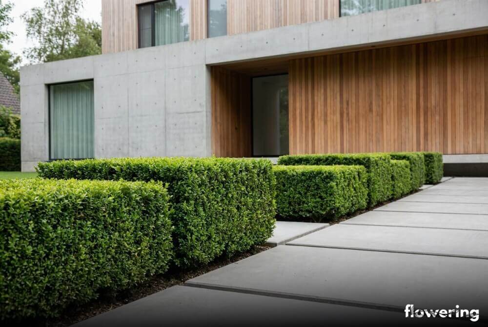 Niska, formowana obwódka z trzmieliny wzdłuż ścieżki do domu