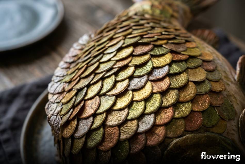 Realistyczne jadalne łuski z papieru waflowego na torcie