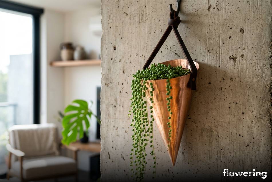 Miedziany wiszący rożek z kaskadowym starcem Rowleya