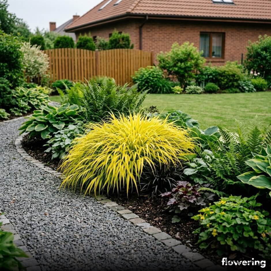Złocista hakonechloa All Gold na rabacie