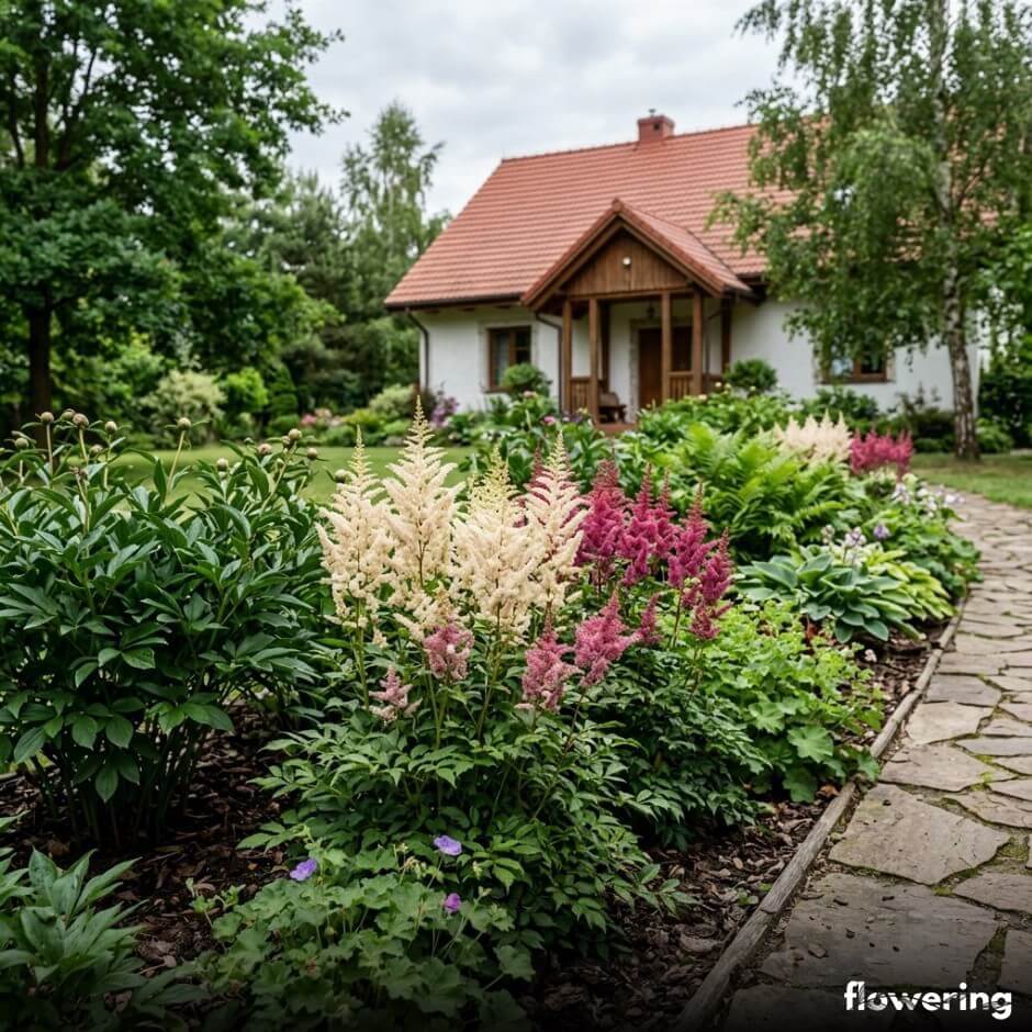 Pierzaste pióropusze tawułki w rabacie