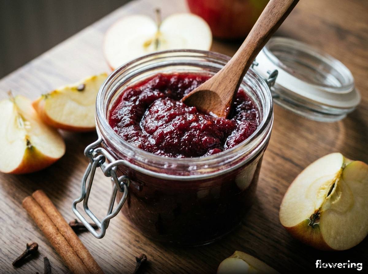 Konfitura z jabłek i owoców kaliny koralowej z przyprawami korzennymi